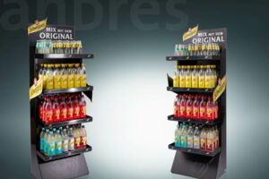 andres/Schweppes/Krombacher/Getränkedisplay/LEH/Flaschendisplay/Zweitplatzierung/Bodendisplay